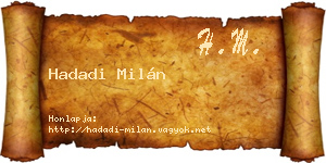 Hadadi Milán névjegykártya
