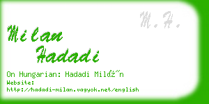 milan hadadi business card